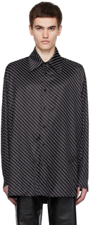 Черная полосатая рубашка MM6 Maison Margiela