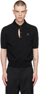 Черная рваная футболка-поло Vivienne Westwood