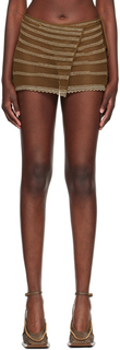 Мини-юбка коричнево-бежевого цвета KNWLS Edition Jean Paul Gaultier