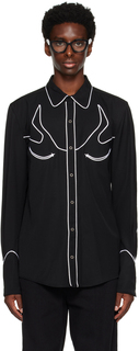 Черная рубашка в стиле вестерн KOZABURO