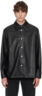 Черная рубашка из искусственной кожи Rainier Space Sefr Séfr