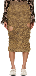 Коричневая юбка-миди с вырезом Светло-коричневый Acne Studios