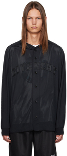 Черная рубашка с v-образным вырезом Givenchy