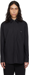 Черная рубашка с накладным карманом Wooyoungmi