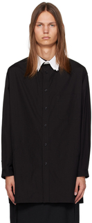 Черная рубашка с тройным воротником Yohji Yamamoto