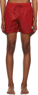 Moncler Красные шорты для плавания на шнурке