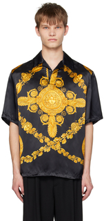 Черная рубашка-поло Maschera Baroque Versace