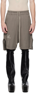 Серые шорты со скошенной кромкой Rick Owens Champion Edition