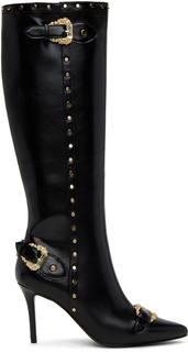 Эксклюзивные черные ботинки с фурнитурой SSENSE Versace Jeans Couture