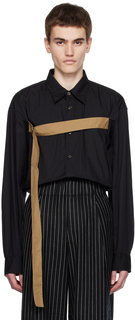 Черная рубашка с ремешком Dries Van Noten