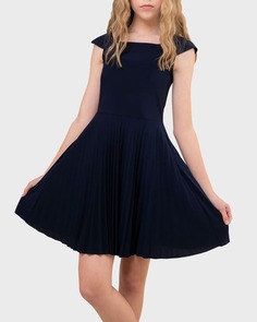 Плиссированное платье с коротким рукавом для девочки, размер 7–16 Un Deux Trois