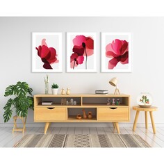 Набор интерьерных постеров (плакатов) 30х40 см, 3 шт, 250 гр/м2, 6-015, NO Brand