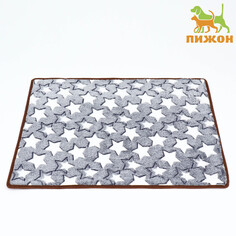 Коврик для отдыха животных, двусторонний (флис+ротанг), 65 х 50 см, серый Пижон