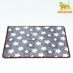 Коврик для отдыха животных, двусторонний (флис+ротанг), 55 х 45 см, серый Пижон