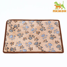 Коврик для отдыха животных, двусторонний (флис+ротанг), 40 х 30 см,бежевый Пижон