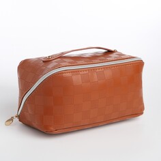 Косметичка-сумка на молнии, цвет коричневый NO Brand