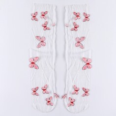 Карнавальный аксессуар- носки, цвет белый, бабочки Страна Карнавалия