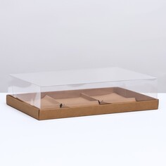Коробка для муссовых пирожных 6 штук, 26x17x6 крафт Upak Land