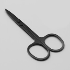 Ножницы маникюрные, широкие, загнутые, 9 см, цвет черный Queen Fair