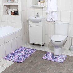 Набор ковриков для ванной и туалета доляна