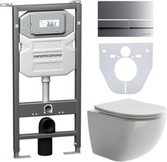 Комплект подвесной унитаз Ceramica Nova Forma CN3009 + система инсталляции Ceramica Nova Envision Flat CN1002M + CN1000