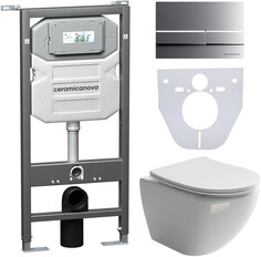 Комплект подвесной унитаз Ceramica Nova Metropol CN4002 + система инсталляции Ceramica Nova Envision Flat CN1002M + CN1000