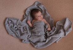 Пледы Плед Dusty Miller хлопковый ажурный с каймой