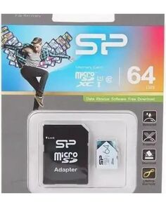 Карта памяти Silicon Power micro SDXC 64Gb Elite Class 10 UHS-I U1 + ADP (85/15 Mb/s)
