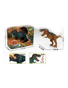 Динозавр на батарейках (звук) коричневый/зеленый в коробке рычание;подвижные конечности,поворот шеи,открывание пасти NY087-A Carnival Trading