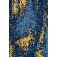 Ковер интерьерный 1.33х1.9 м, Silvano, Синий с горчичным, прямоугольный, 217235B