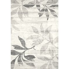 Ковер интерьерный 1.33х1.9 м, Silvano, Листья, прямоугольный, серый, 217056B