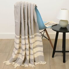 Плед 1.5-спальный, 145х180 см, 100% хлопок, Silvano, кофейный, С 4879