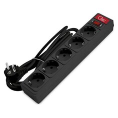 Сетевой фильтр ПВС 5 гн, 5м, 3х0.75 мм², с/з, з/ш, черн, выкл в индикацией "СОЮЗ", 1337