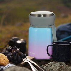 Термос для еды, нерж, 0.53 л, шир.горл, Kamille, колба нерж, в асс, 2096