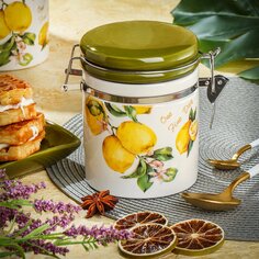 Банка для сыпучих продуктов, доломит, 0.35 л, с крышкой, Daniks, Лучиано