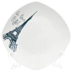 Тарелка десертная, керамика, 20 см, квадратная, Париж, Daniks, 17-083