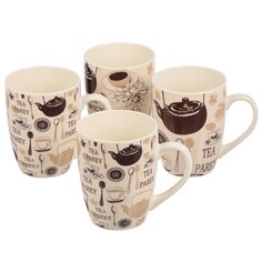 Кружка керамика, 4 шт, 325 мл, Кофе эспрессо, Daniks, BR02/2380HS