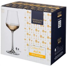 Бокал для вина, 310 мл, стекло, 6 шт, Bohemia, Alca, 91L/1SI12/0/00000/310-664