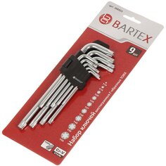 Ключ шестигранный, 9 предметов, Bartex, Г-образный, TORХ, AI-2904003