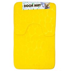 Набор ковриков для ванной и туалета, 2 шт, 0.5х0.8, 0.4х0.5 м, полиэстер, желтый, Камешки, Y9-038