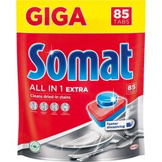 Капсулы для посудомоечной машины Сомат, All in 1 Extra, 85 шт Somat