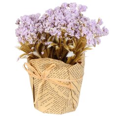 Цветок искусственный декоративный в кашпо, 15х7 см, светло-фиолетовый, Y6-10379