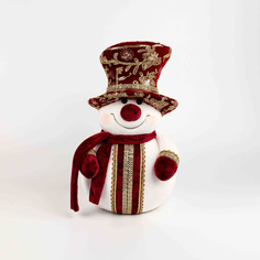 Фигура декоративная James arts снеговик красный 31х25х50