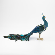 Фигура декоративная James arts павлин голубой 52х20х33 см