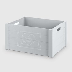 Ящик деревянный ZIHAN Hearts XL серый