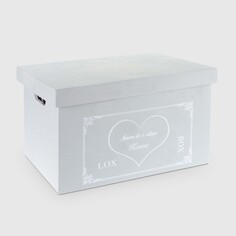 Ящик деревянный ZIHAN Heart M 37х26х21 см серый