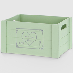 Деревянный ящик ZIHAN Hearts мятный XL 40х30х20 см