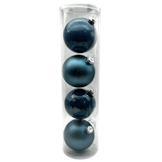 Шары елочные в наборах набор шаров MAXIJOY 100мм 4шт стекло синий