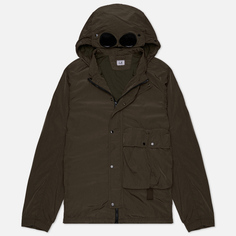 Мужская куртка ветровка C.P. Company Chrome-R Goggle Overshirt Lens, цвет оливковый