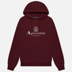 Мужская толстовка Aquascutum Active Big Logo Hoodie Fleece, цвет бордовый, размер XXL